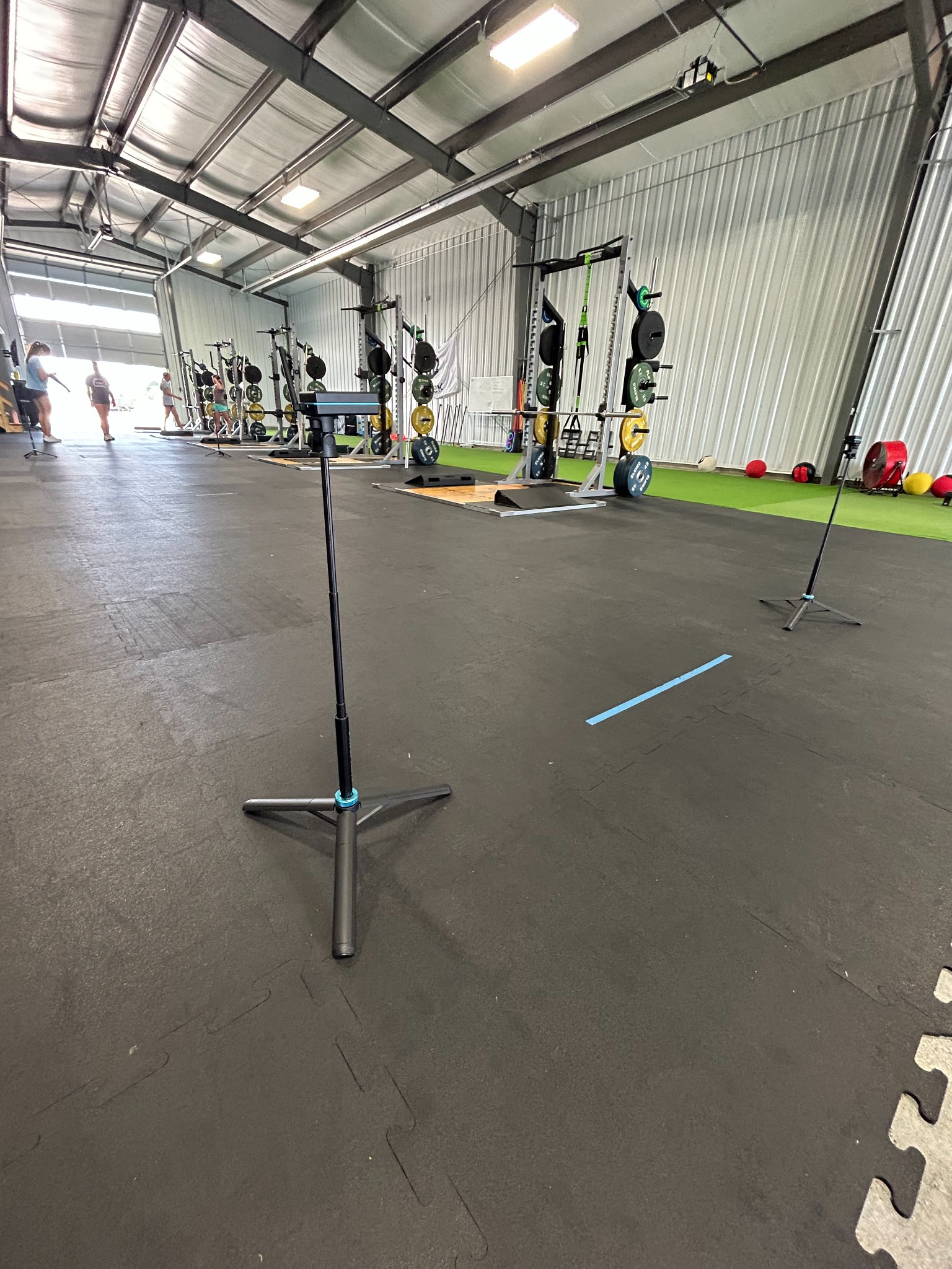 Strength rack and turf training area