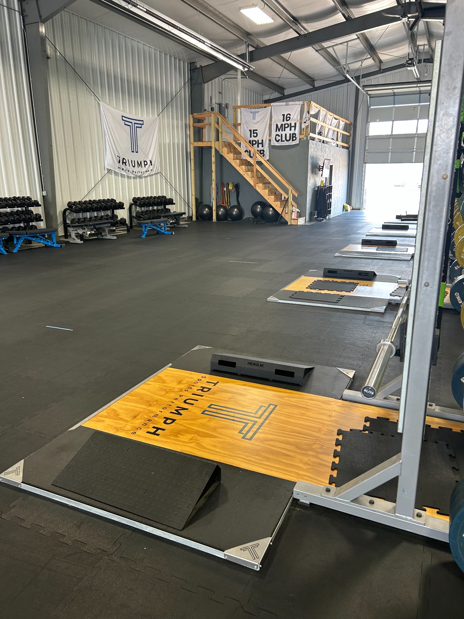 Triumph strength platforms across the facility